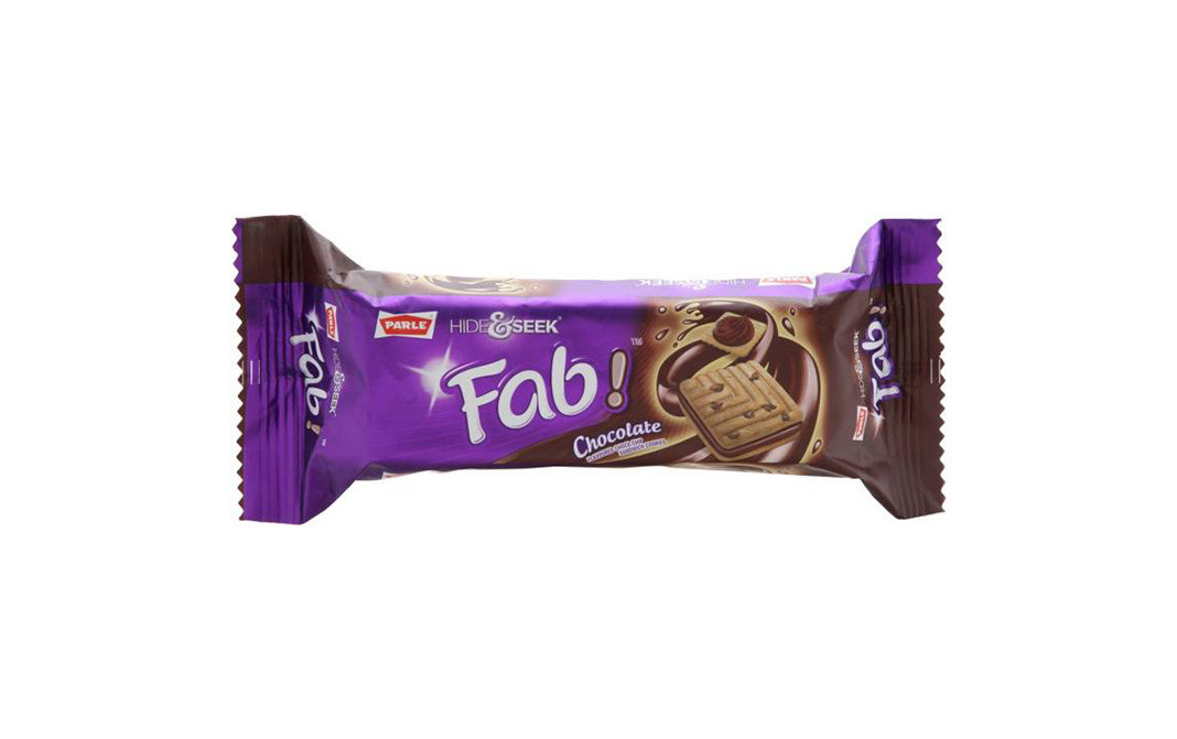 Parle Hide & Seek Fab Chocolate Flavoured Choco Chip Sandwich Cookies   Pack  100 grams